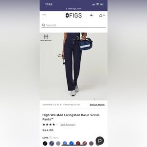 FIGS: navy high-waisted Livingston ST